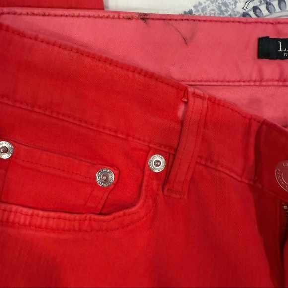 Lauren Ralph Lauren Women’s Red Premier Skinny Cropped Jeans size 4 Petite - Picture 5 of 10